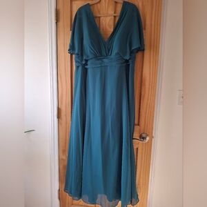 Azazie Teal Maxi Dress